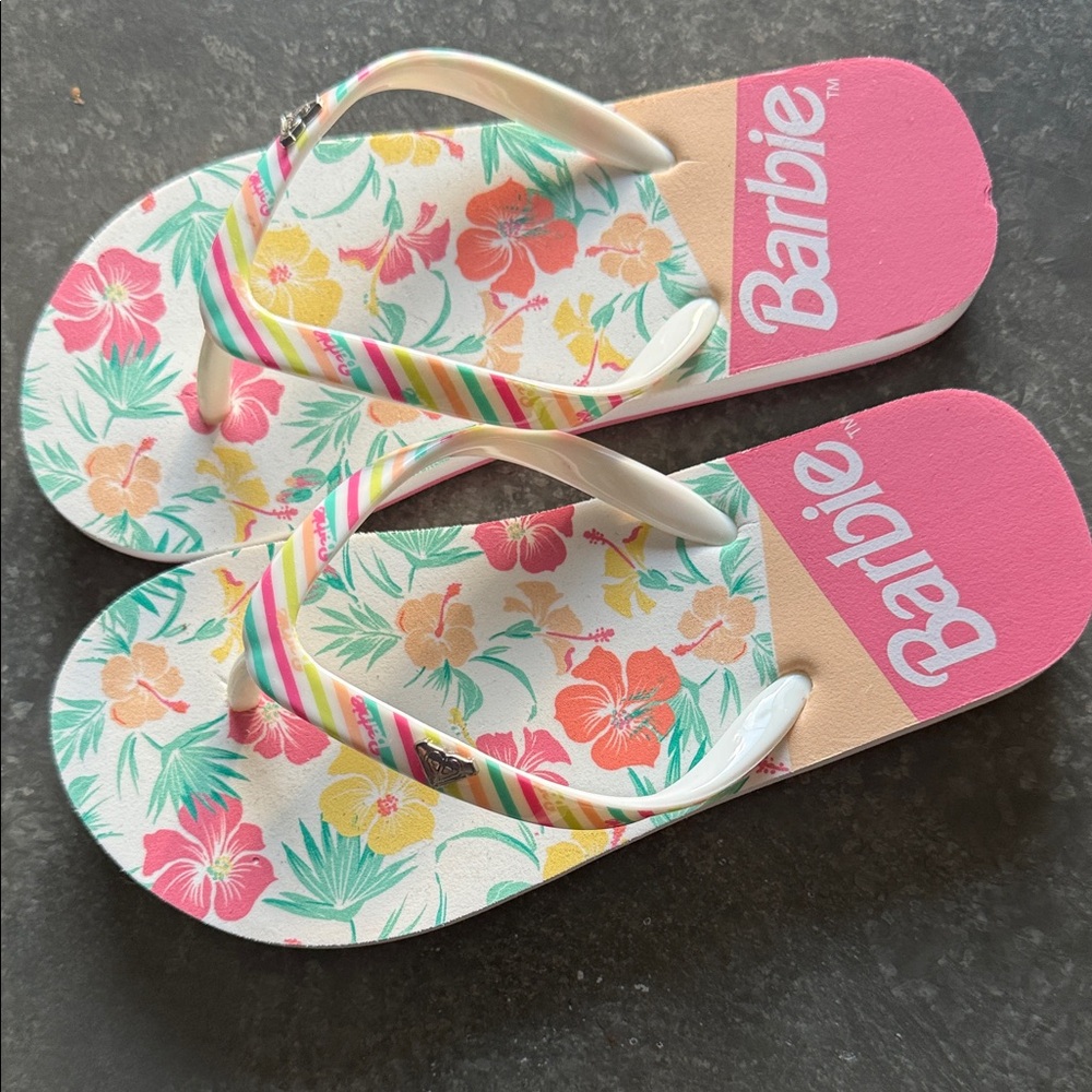 Barbie Quicksilver Tropical Floral Flip Flops size 13